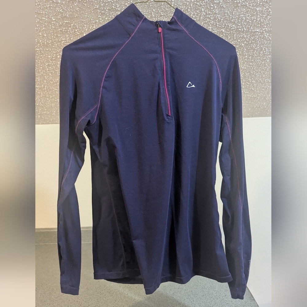 Paradox Merino Blend Purple 1/4 Zip Pullover with Pink Highlights Base Layer
